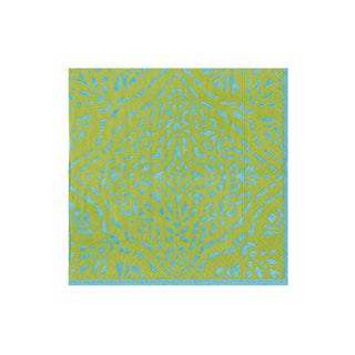 Caspari Annika Paper Cocktail Napkins in Green  - 20 Per Box 17304C