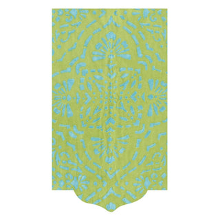 Caspari Annika Paper Linen Guest Towel Napkins in Green - 12 Per Package 17304GGDC