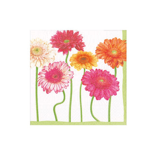 Caspari Blooming Daisy Paper Cocktail Napkins - 20 Per Box 17310C