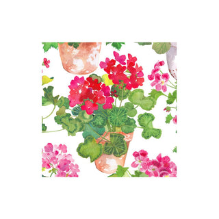 Caspari Trailing Geranium Boxed Cocktail Napkins - 40 Per Box 17320B