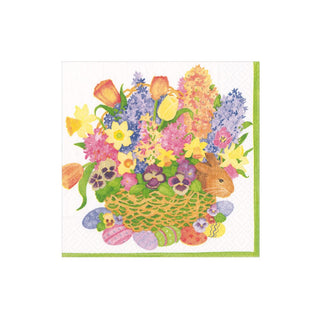 Caspari Peek-A-Boo Bunny Paper Cocktail Napkins - 20 Per Box 17360C
