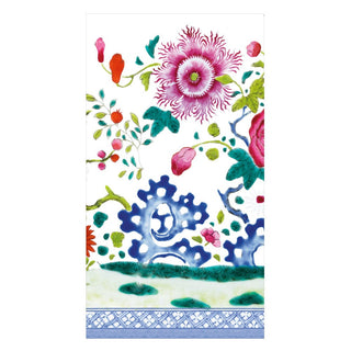 Caspari Floral Porcelain Guest Towel Napkins - 15 Per Package 17380G