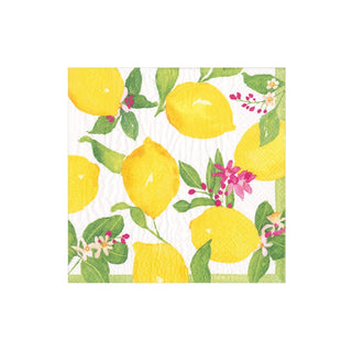Caspari Limoncello Boxed Cocktail Napkins - 40 Per Box 17410B