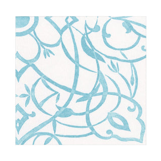 Caspari Algarve Paper Linen Luncheon Napkins in Aqua - 15 Per Package 17461LG