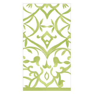 Caspari Algarve Paper Linen Guest Towel Napkins in Moss - 12 Per Package 17462GG