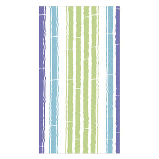 Caspari Bamboo Stripe Guest Towel Napkins in Blue & Green - 15 Per Package 17470G