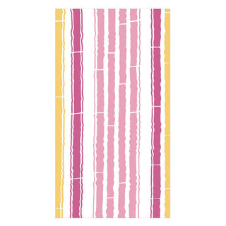 Caspari Bamboo Stripe Guest Towel Napkins in Fuchsia & Pink - 15 Per Package 17471G
