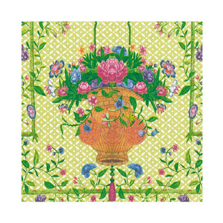 Caspari Wicker Basket Luncheon Napkins in Green - 20 Per Package 17500L