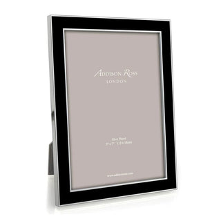 Caspari Black Enamel 5" x 7" Picture Frame with Silver Trim - 1 Each 19274