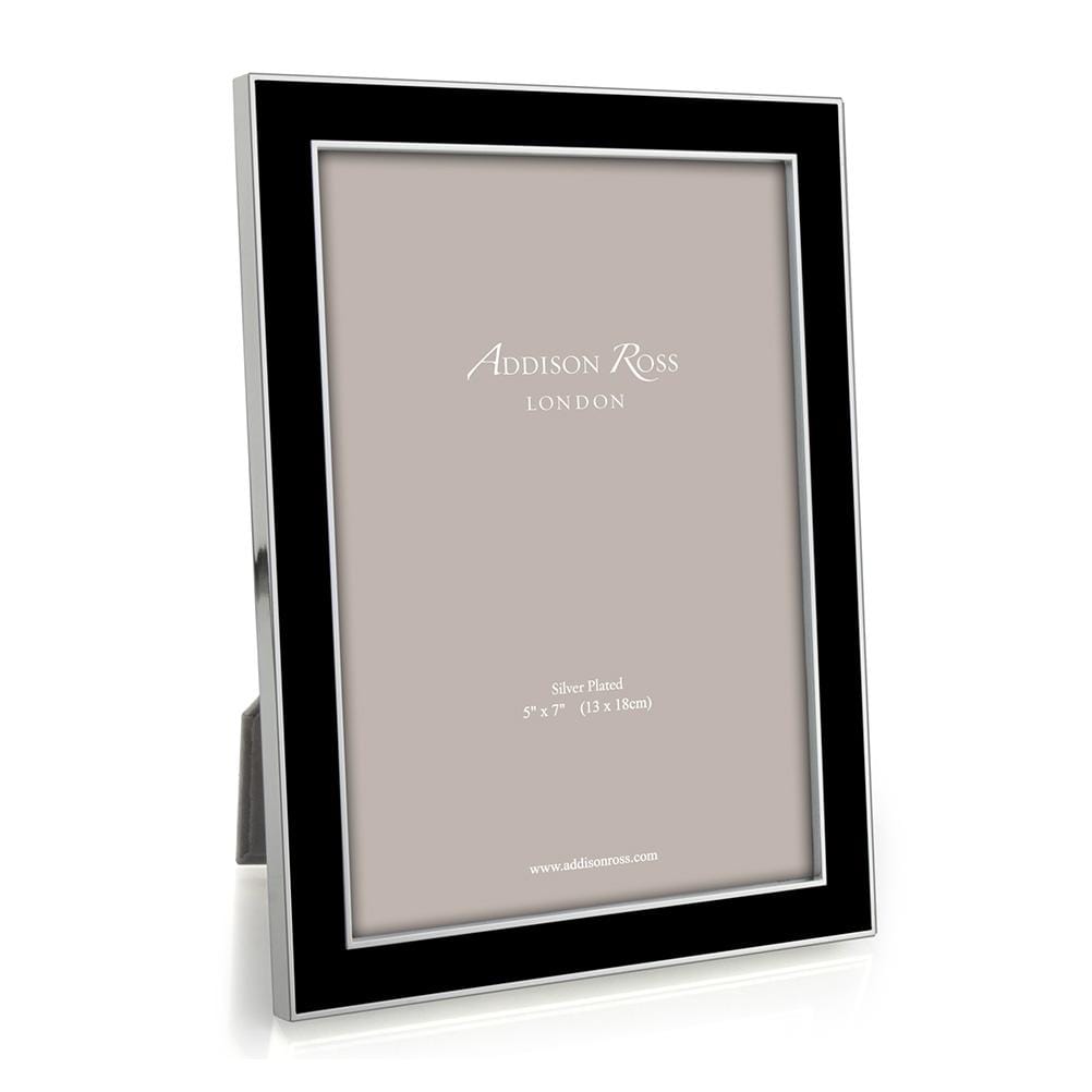 Addison Ross Black Enamel 4" x 6" Picture Frame with Silver Trim - 1 Each 19275
