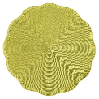 Deborah Rhodes Braided Scallop Edge Round Placemat in Avocado - 1 Each 19519