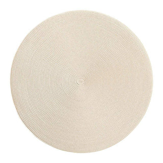 Deborah Rhodes Braided Round Placemat in Silver & Sand - 1 Each 23088