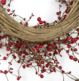 Mills Floral Berry & Pip Wreath in Red- 22" 27825
