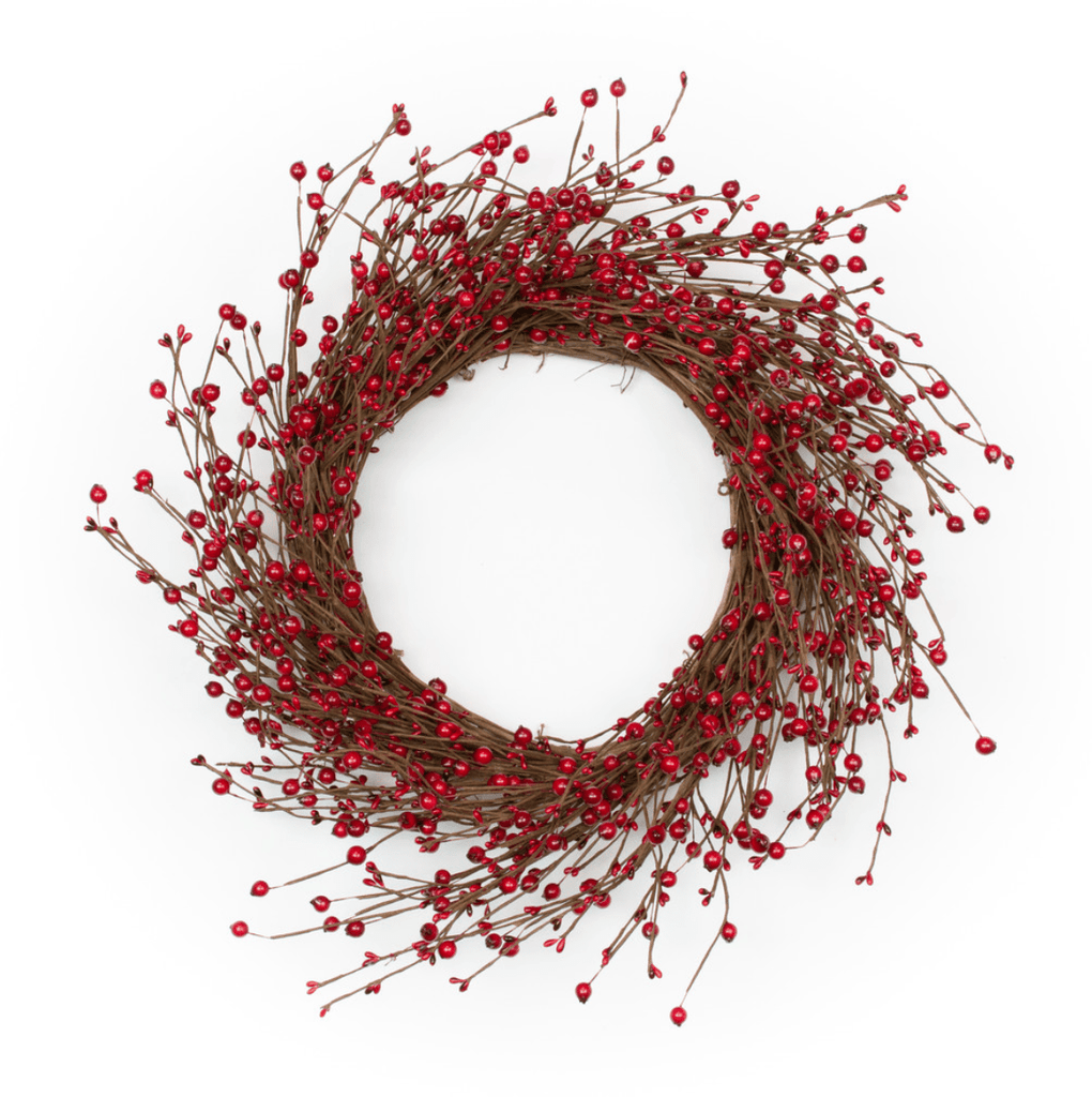 Mills Floral Berry & Pip Wreath in Red- 22" 27825