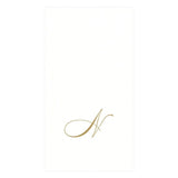 Caspari White Pearl & Gold Paper Linen Single Initial Boxed Guest Towel Napkins - 24 Per Package N 2900GG.N