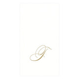 Caspari White Pearl & Gold Paper Linen Single Initial Boxed Guest Towel Napkins - 24 Per Package T 2900GG.T