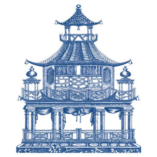 Caspari Chinoiserie Toile Pagoda Die-Cut Placemats - 1 Each 3022PMS