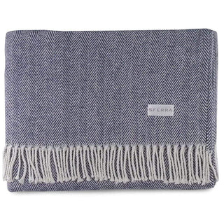 Sferra Celine Herringbone Throw in Navy 30574