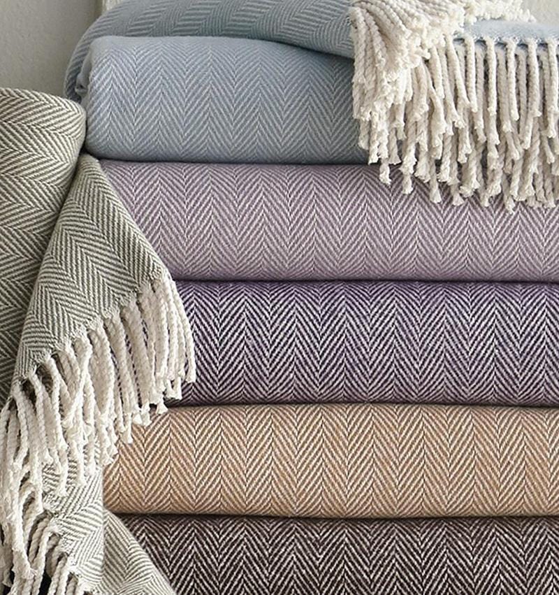 White herringbone on sale throw