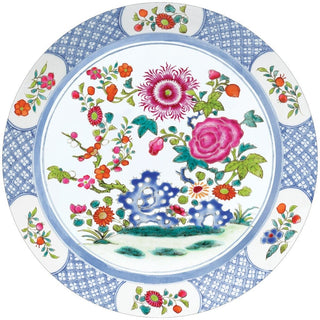 Caspari Chinese Floral Porcelain Die-Cut Placemat - 4 Per Package 3070PMSX4