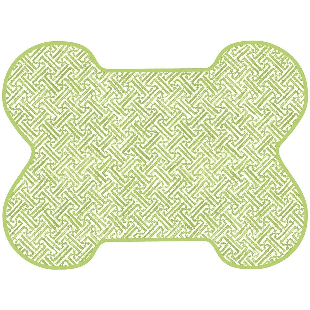 Fretwork Die-Cut Pet Bowl Mat in Green