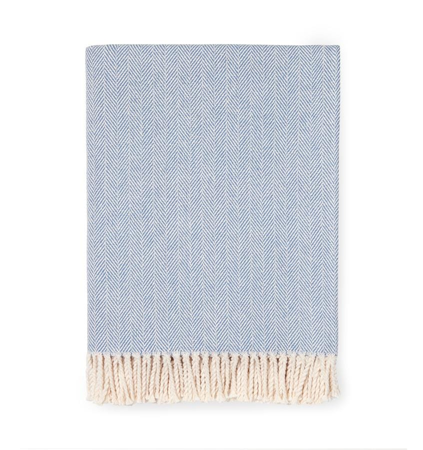 Light blue online herringbone throw