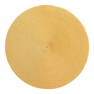 Deborah Rhodes Braided Round Placemat in Mustard & Tan - 1 Each 32337