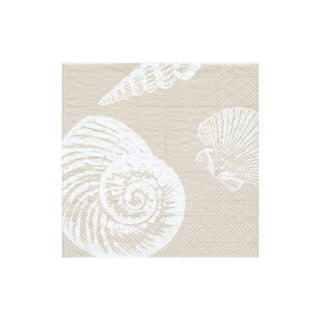 Caspari Shells Paper Cocktail Napkins in Sand - 20 Per Package 3490C