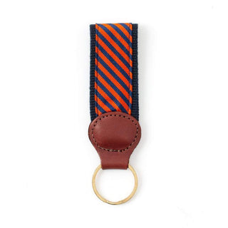 Barrons-Hunter Striped Silk Key Ring in Orange and Blue - 1 Each 37250