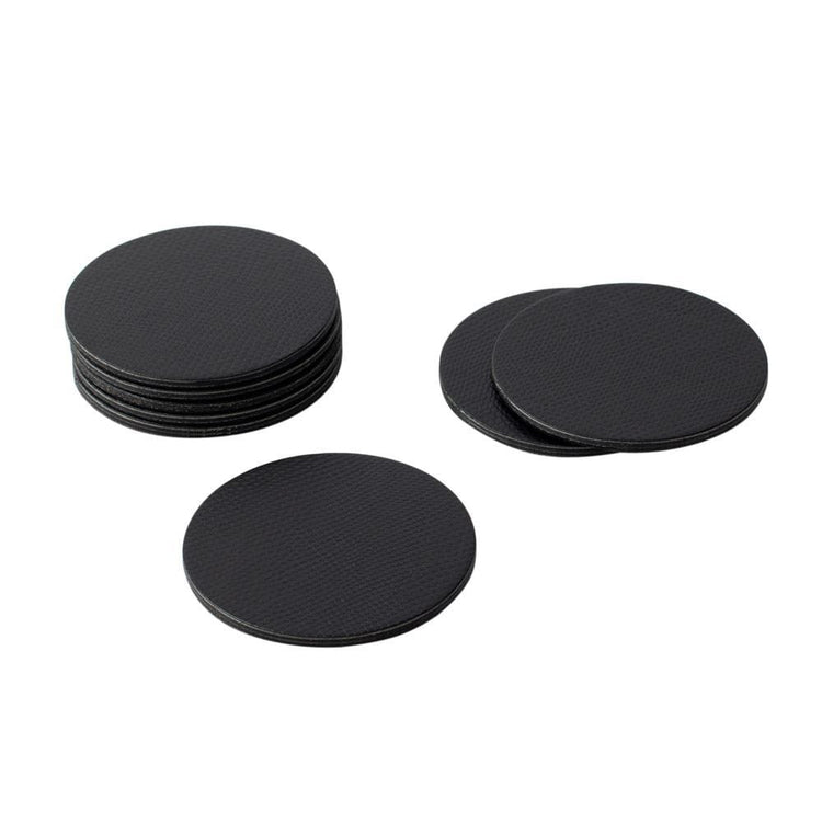 Round Snakeskin FeltBacked Coasters & Holder Gift Set in Black Caspari