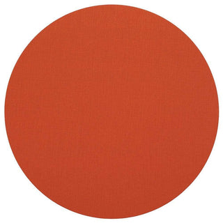 Caspari Classic Canvas Round Felt-Backed Placemat in Orange - 4 Each 4014PMRX4