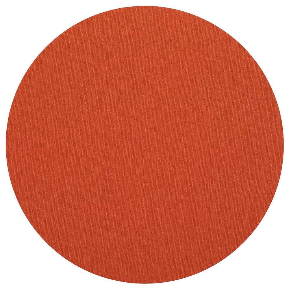 Caspari Classic Canvas Round FeltBacked Placemat in Orange 4 Each