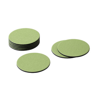 Caspari Classic Canvas Felt-Backed Coasters in Moss Green - 8 Per Box 4017CR