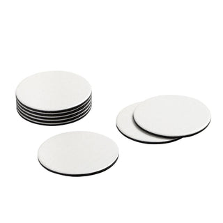 Caspari Round Luster Felt-Backed Coasters in Pearl - 8 Per Box 4023CR