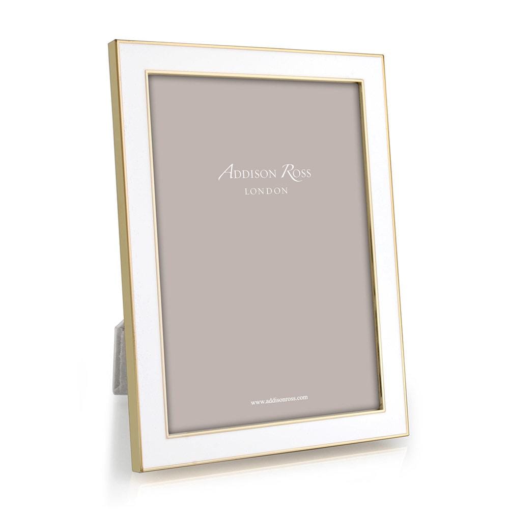Addison Ross Enamel & Gold 8" x 10" Picture Frame in White - 1 Each 41089