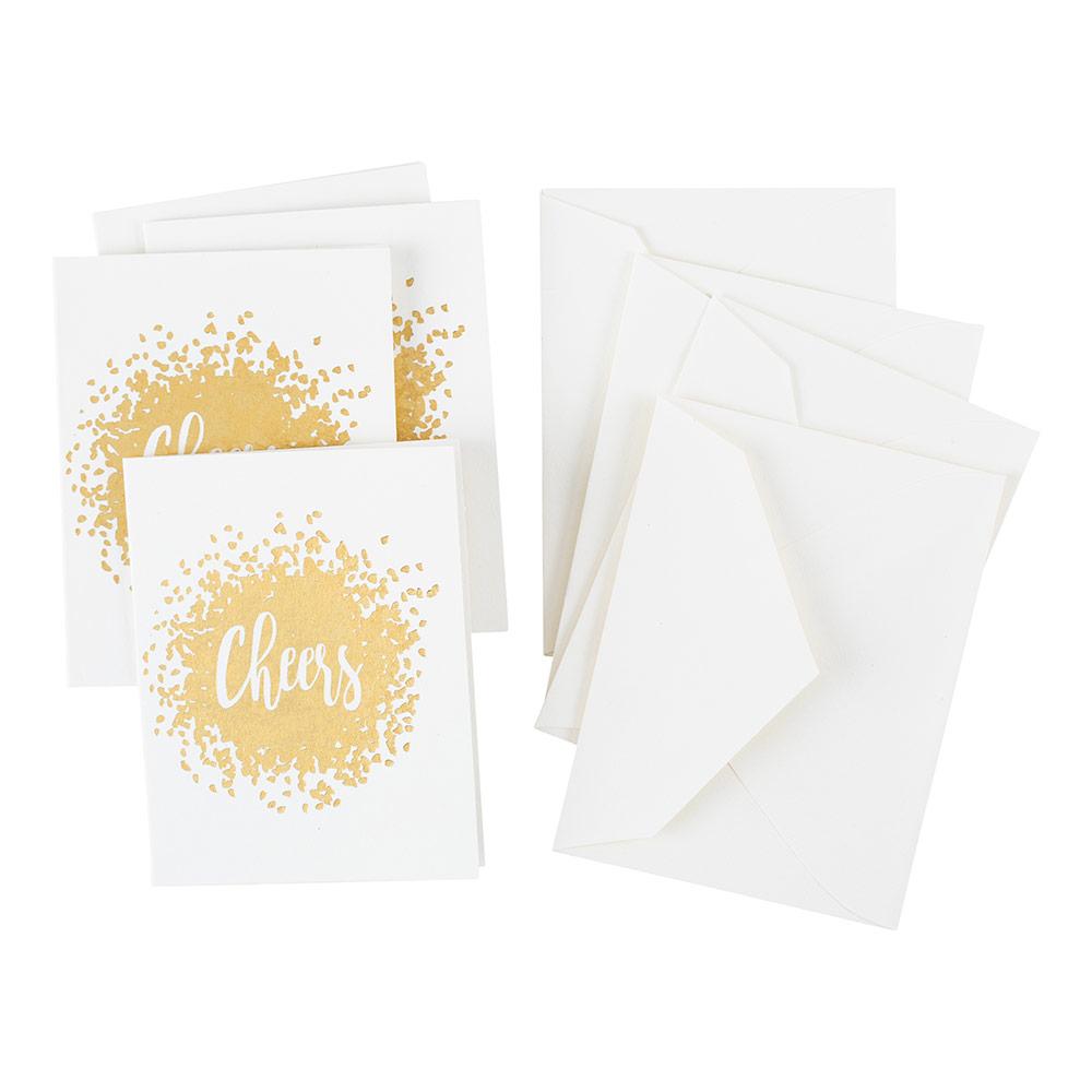 Caspari Gift Enclosure Cards, Cheers, Gold