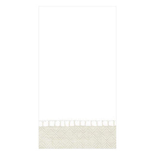 Caspari Linen Border Paper Guest Towel Napkins in Natural - 15 Per Package 4780G