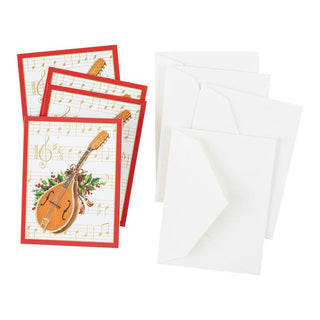 Caspari Christmas Concert Gift Enclosure Cards - 4 Mini Cards & 4 Envelopes 47AENC