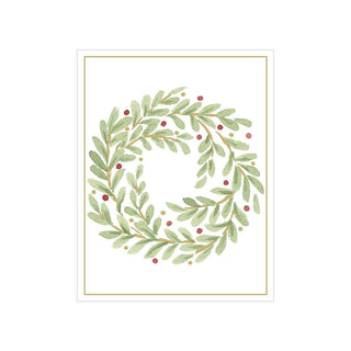 Caspari Wreath in Foil Gift Enclosure Cards - 4 Mini Cards & 4 Envelopes 51AENC