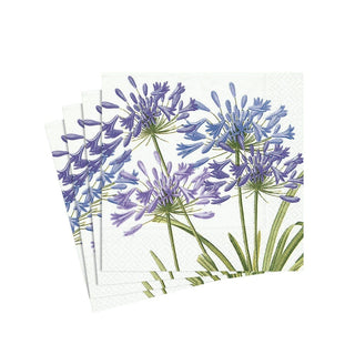 Caspari Agapanthus Paper Cocktail Napkins - 20 Per Package 5370C