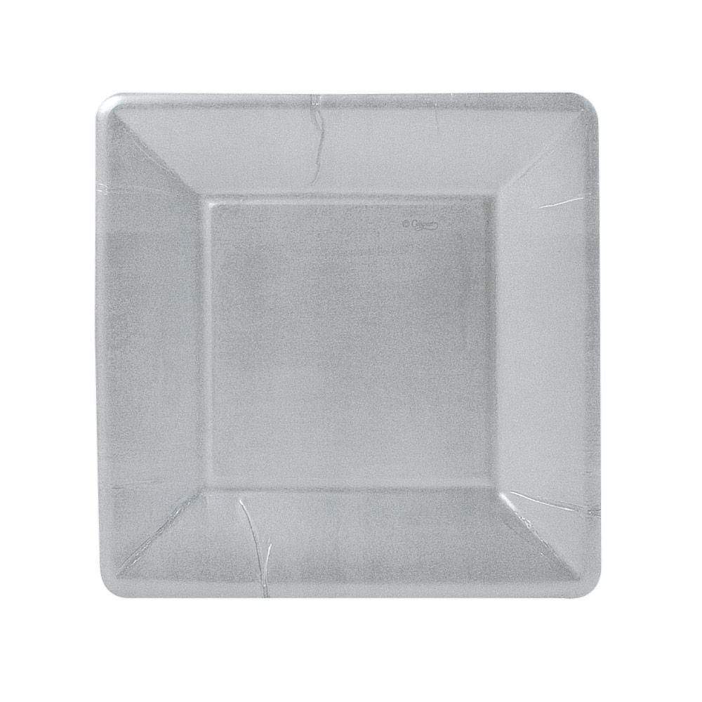 Silver Leaf Square Paper Salad Dessert Plates 8 Per Package Caspari