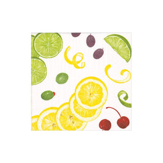 Caspari With An Extra Twist Paper Cocktail Napkins - 20 Per Box 6172C