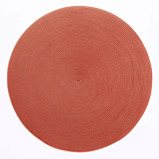 Deborah Rhodes Braided Round Placemat in Gold & Red - 1 Each 6746