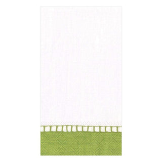 Caspari Linen Border Paper Guest Towel Napkins in Green - 15 Per Package 7652G