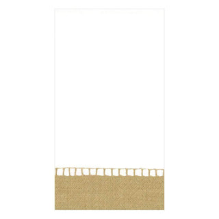 Caspari Linen Border Paper Guest Towel Napkins in Gold - 15 Per Package 7657G