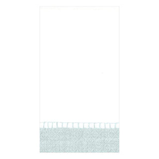 Caspari Linen Border Paper Guest Towel Napkins in Silver - 15 Per Package 7658G