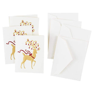 Caspari Reindeer Gift Enclosure Cards - 4 Mini Cards & 4 Envelopes 79081ENC