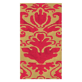 Caspari Palazzo Paper Guest Towel Napkins in Red - 15 Per Package 7962G