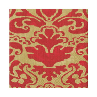 Caspari Palazzo Paper Luncheon Napkins in Red - 20 Per Package 7962L