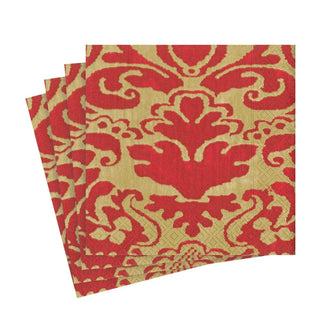 Caspari Palazzo Paper Luncheon Napkins in Red - 20 Per Package 7962L